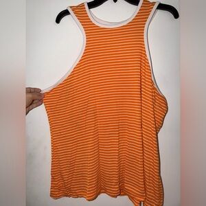 Orange Striped Tank Top